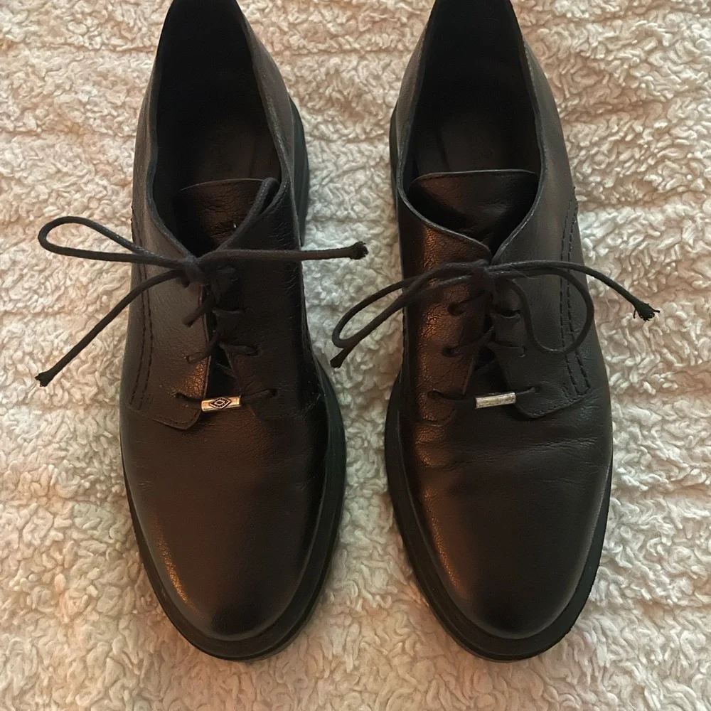 BA&SH Black Leather Camden Oxford Shoes Gorgeous! Excellent Condition! Size 38 - Picture 9 of 10